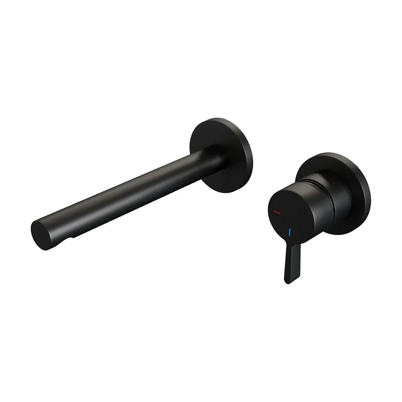 Brauer Black Edition Inbouw Wastafelmengkraan met Rechte Uitloop & Rozetten - Model E1 - Hendel Rechts - Mat Zwart Beperkte Voorraad