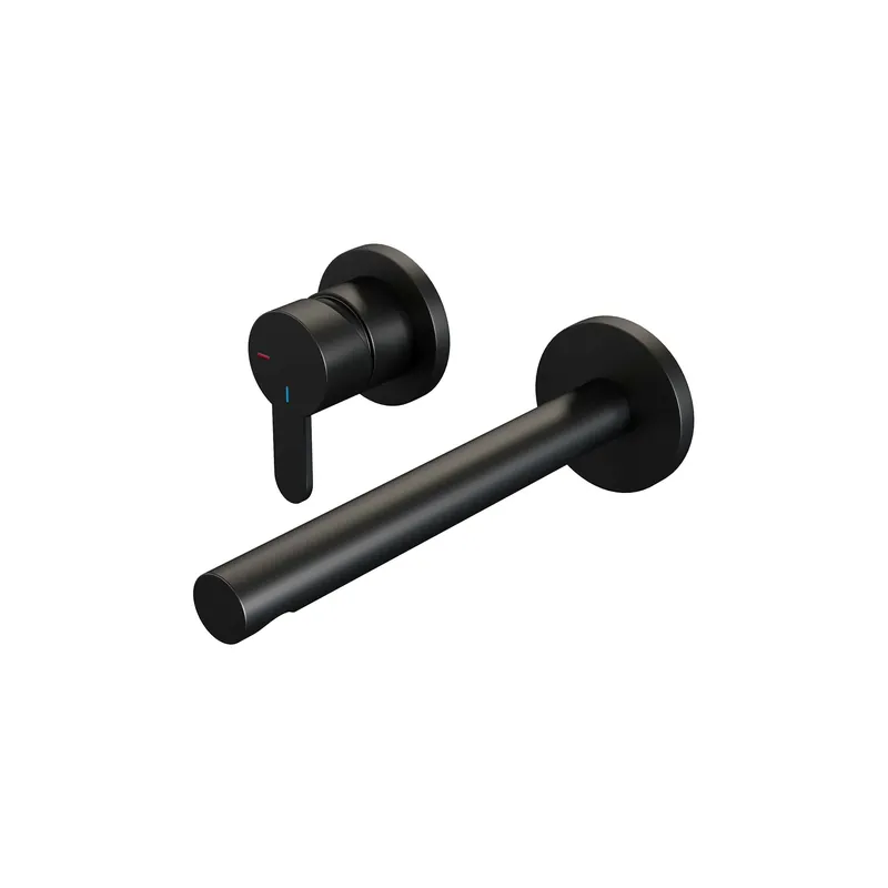 Actieprijs Brauer Black Edition Inbouw Wastafelmengkraan met Rechte Uitloop & Rozetten - Model D2 - Hendel Links - Mat Zwart