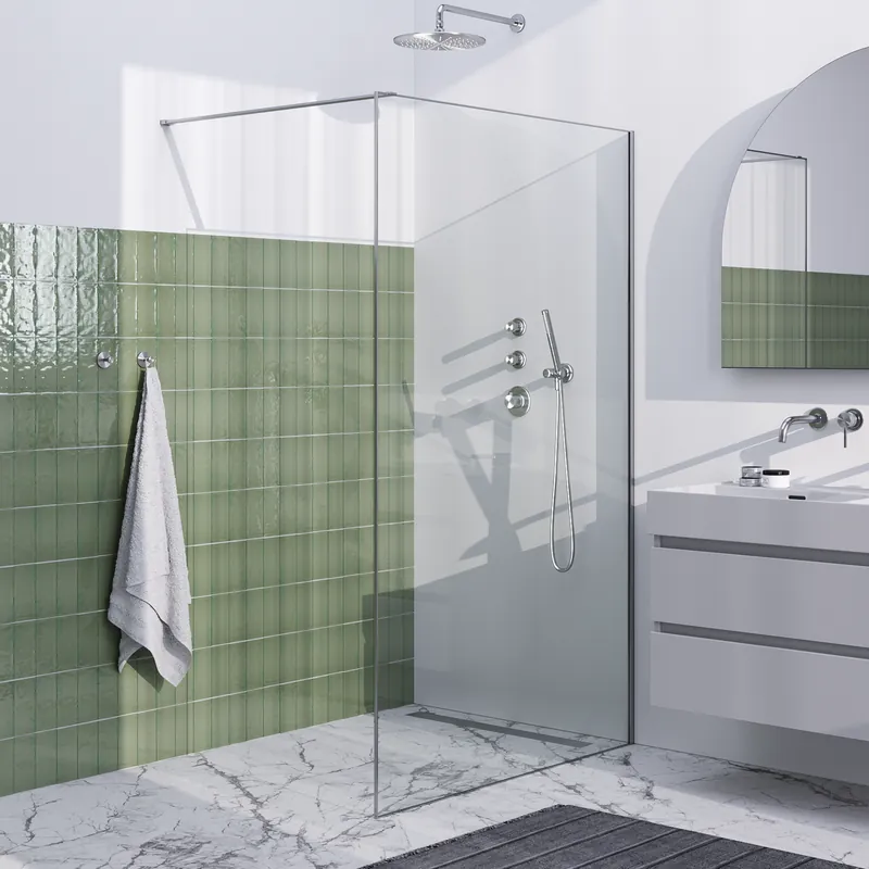 Brauer Brushed Frame - Inloopdouche - 8mm Helder Glaswand met Frame - 120x200cm - Muurprofiel & Stabilisatiestang - Geborsteld RVS Nu Kopen