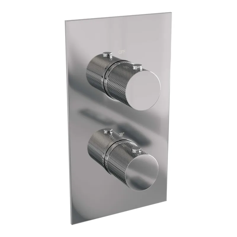 Brauer Chrome Carving Thermostatisch Inbouwkraan met 3-Weg Omstel - Geribbeld Draaiknoppen - Chroom Uitverkoop