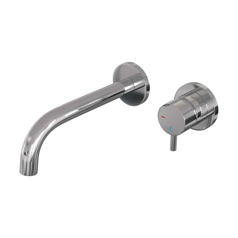 Exclusieve Aanbieding Brauer Chrome Edition Inbouw Wastafelmengkraan met Gebogen Uitloop & Rozetten - Model B1 - Hendel Rechts - Chroom