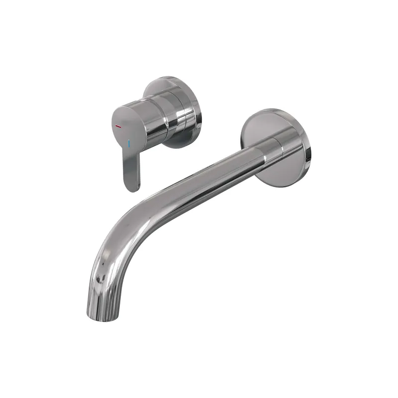 Tijdelijk Beschikbaar Brauer Chrome Edition Inbouw Wastafelmengkraan met Gebogen Uitloop & Rozetten - Model D2 - Hendel Links - Chroom
