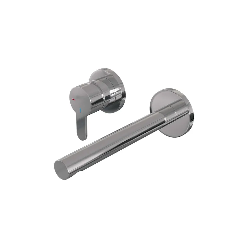 Brauer Chrome Edition Inbouw Wastafelmengkraan met Rechte Uitloop & Rozetten - Model D2 - Hendel Links - Chroom Voordeelprijs