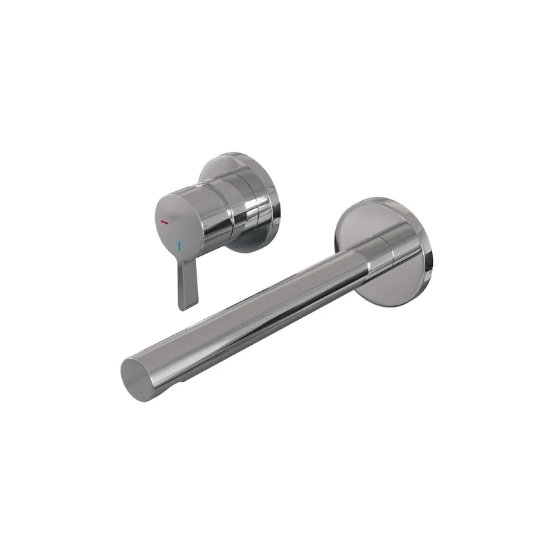 Brauer Chrome Edition Inbouw Wastafelmengkraan met Rechte Uitloop & Rozetten - Model E2 - Hendel Links - Chroom Speciale Aanbieding