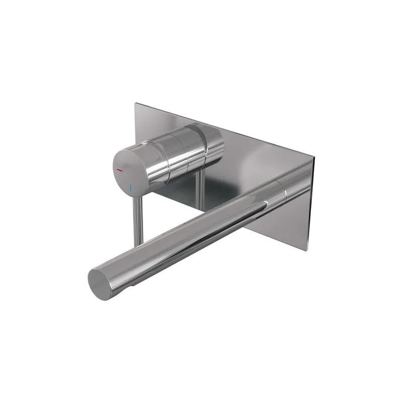 Brauer Chrome Edition Inbouw Wastafelmengkraan met Rechte Uitloop & Afdekplaat - Model A2 - Hendel Links - Chroom Hete Deal