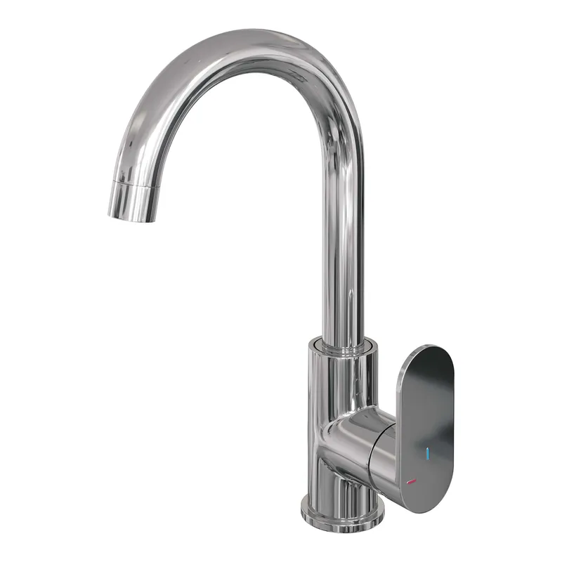 Brauer Chrome Edition Opbouw Wastafelmengkraan met Draaibare Uitloop - Rond - Hoog - Hendel Model C - Chroom Express Levering