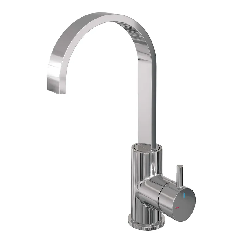 Brauer Chrome Edition Opbouw Wastafelmengkraan met Draaibare Uitloop - Plat - Hoog - Hendel Model B - Chroom Seizoensaanbieding