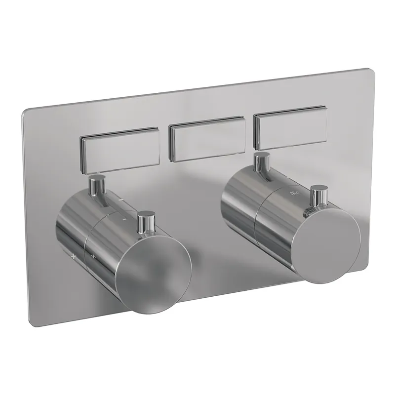 Brauer Chrome Edition Thermostatisch Inbouwkraan met 3-Weg Omstel - 3 Drukknoppen & 2 Geribbeld Draaiknoppen - Chroom Nieuw