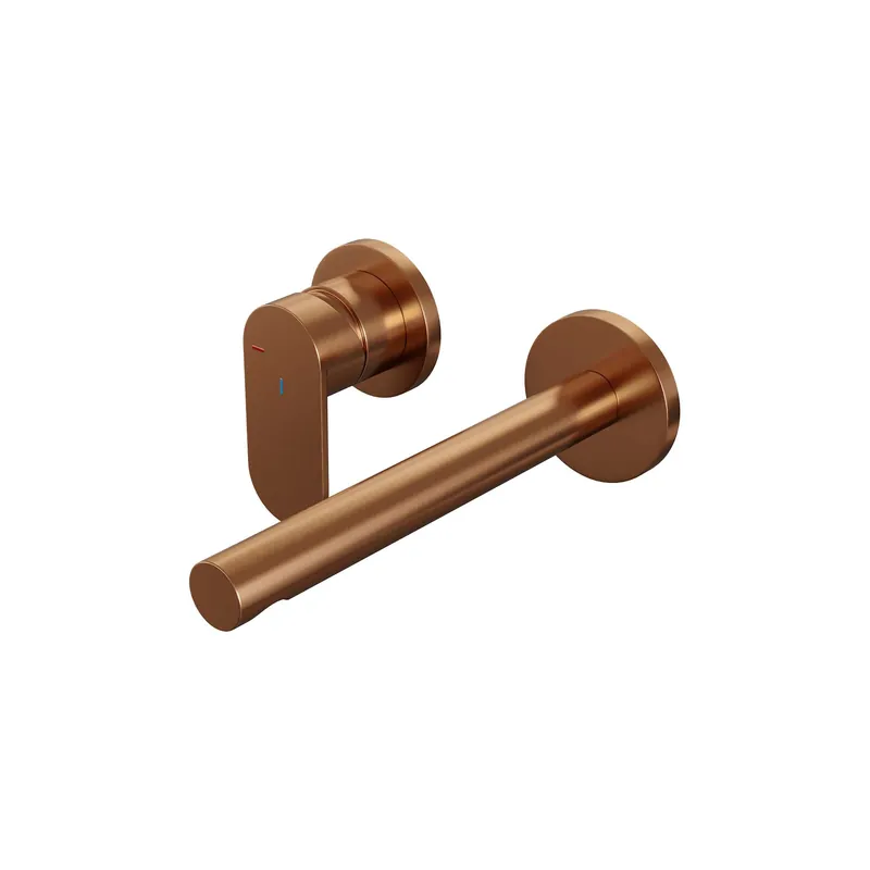 Beste Prijs Brauer Copper Edition Inbouw Wastafelmengkraan met Rechte Uitloop & Rozetten - Model C2 - Hendel Links - PVD - Geborsteld Koper