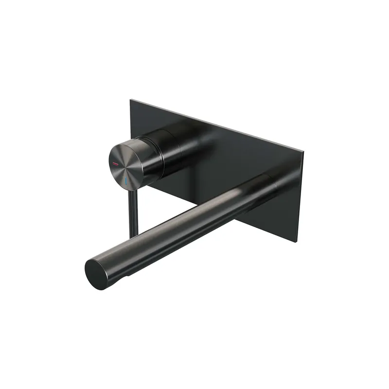 Brauer Gunmetal Edition Inbouw Wastafelmengkraan met Rechte Uitloop & Afdekplaat - Model A2 - Hendel Links - PVD - Geborsteld Gunmetal Hete Deal