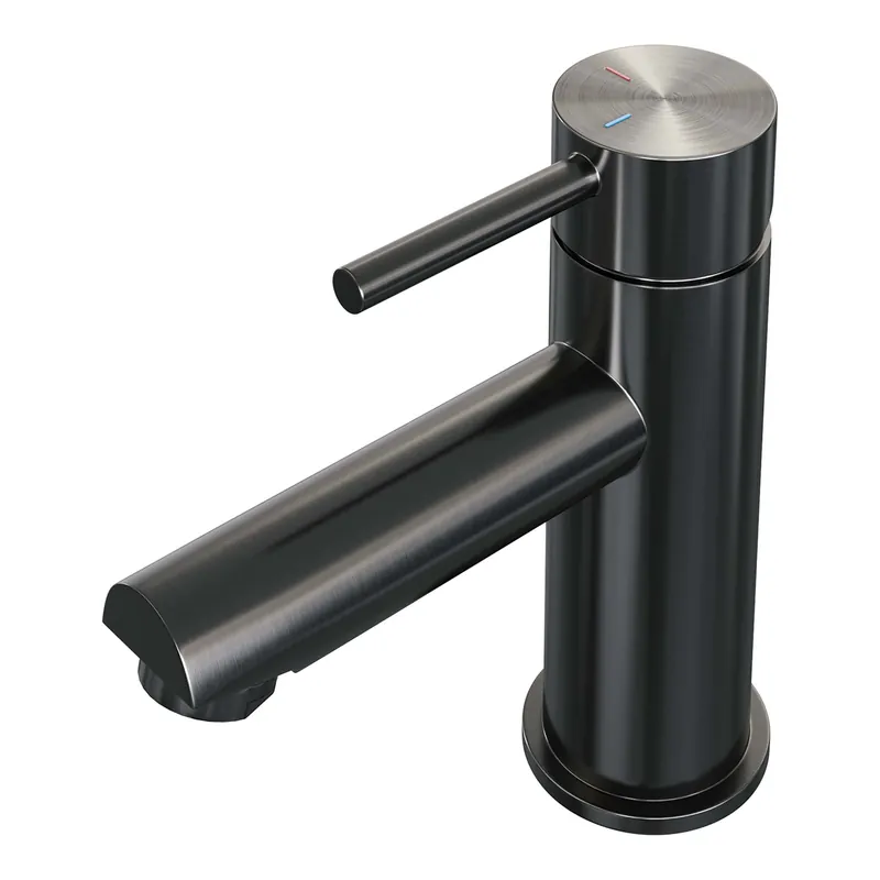Rechtstreeks Van De Fabrikant Brauer Gunmetal Edition Opbouw Wastafelmengkraan - Laag - Hendel Model A - PVD - Geborsteld Gunmetal