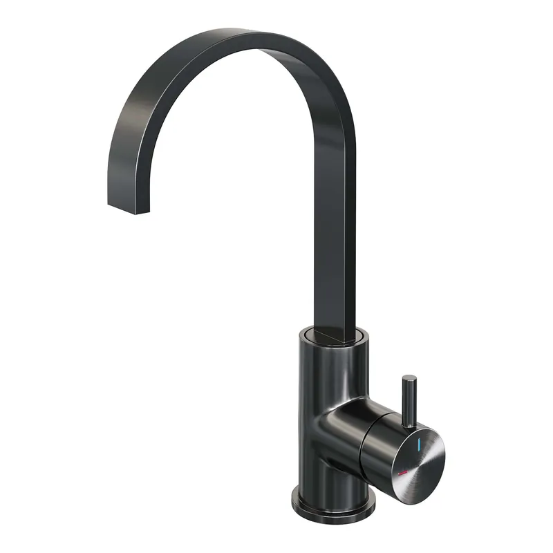 Koopje Brauer Gunmetal Edition Opbouw Wastafelmengkraan met Draaibare Uitloop - Plat - Hoog - Hendel Model B - PVD - Geborsteld Gunmetal
