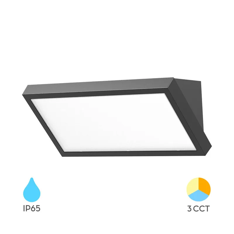Gratis Retour Braytron Napoli LED Wand Lamp - 20W - IP65 - CCT - Antraciet