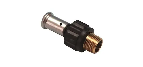 Henco Rechte Verloopkoppeling - Pers x Buitendraad - Kunststof - 20mm x 1/2" Merkproduct