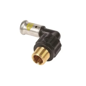 Beste Prijs Henco Verloop Kniekoppeling - Gas - Pers x Buitendraad - Kunststof - 16mm x 1/2"