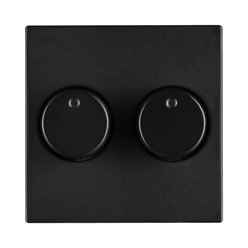 ION Industries Centraalplaat Dimmerknop Duo V1/J1 Mat Zwart Speciale Aanbieding