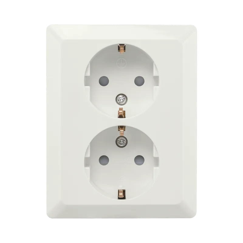 Lage Kosten ION Industries Wandcontactdoos Half Opbouw 2-voudig RA Alpin Wit