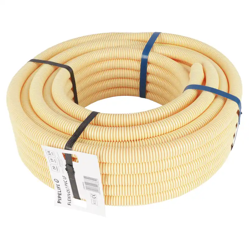 Actieprijs Pipelife Flexivolt Flexibel Installatiebuis - Low Friction - Ø3/4 - 20m - Crème