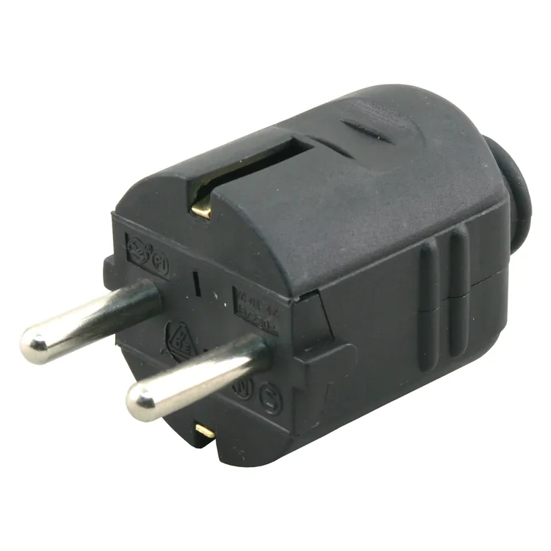 Goedkoop Stekker Randaarde 10/16A - 40x60x40mm - Zwart