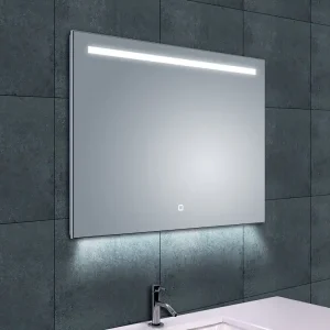 Lage Kosten Wiesbaden Ambi Spiegel met LED Verlichting - Rechthoek - Dimbaar - Spiegelverwarming - 80x60cm