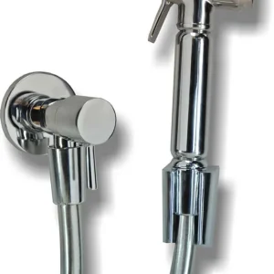 Koopje Wiesbaden Caral Bidet Handdoucheset: Hoekstopkraan, Handdouche, Handdouchehouder & Doucheslang - Chroom