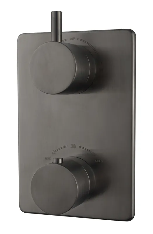 Betrouwbaar Wiesbaden Caral Thermostatische Inbouw Douchekraan met 2-Weg Omstel - Afbouwdeel - Geborsteld Gunmetal