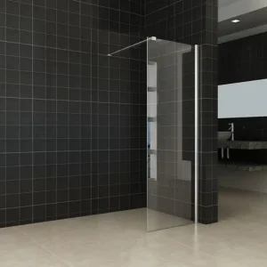 Wiesbaden Comfort Inloopdouche - 10mm Helder Glaswand - 60x200cm - Nano Coating - Muurprofiel & Stabilisatiestang - Chroom Direct Verzonden