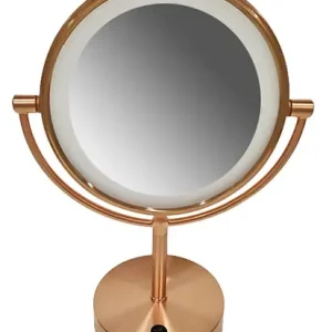 Beste Prijs Wiesbaden Home LED Scheerspiegel - Staand - Ø20cm - Geborsteld Koper