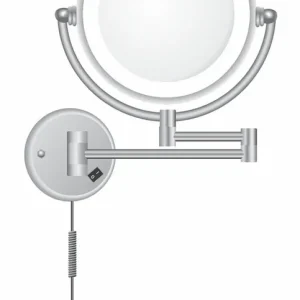 Laatste Kans Wiesbaden Home LED Scheerspiegel - Wand - Ø20cm - Chroom