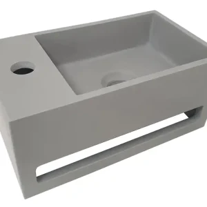 Wiesbaden Julia Solid Surface Fontein - Kraangat Links - 35x20x16cm - Beton Nieuw