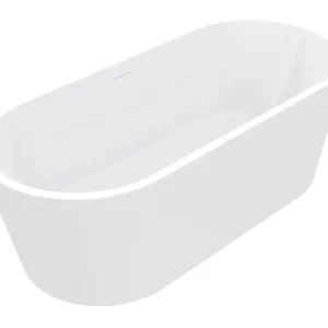 Wiesbaden Libero Acryl Vrijstaande Ligbad inclusief Clickwaste, Sifon & Potenset - 178x80x59cm - Mat Wit Laatste Kans