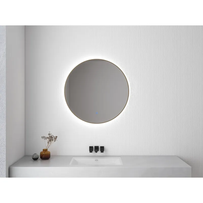Betrouwbaar Wiesbaden Novi Spiegel met LED Verlichting - Rond - Dimbaar - Ø100cm - Geborsteld Messing