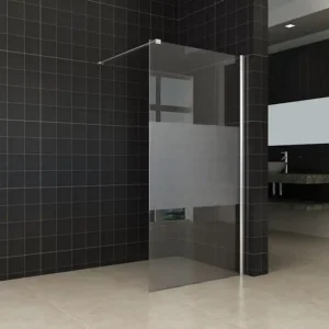 Rechtstreeks Van De Fabrikant Wiesbaden Partly Inloopdouche - Nano Coating - 10mm Helder/Melk Glas - 100x200cm - Chrome