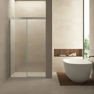 Wiesbaden Puerta Softclose Schuifdeur - Muurprofiel - Nano Coating - 8mm Helder Glas - 110x200cm - Chroom Bestel Nu