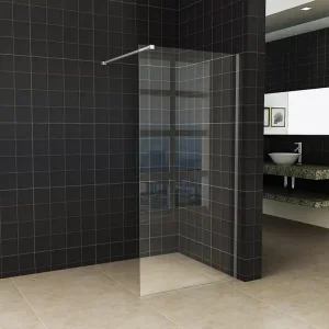 Wiesbaden Slim Los Glasplaat - Nano Coating - 8mm Helder Glas - Zonder Profiel & Stabilisatiestang - 90x200cm Exclusieve Aanbieding