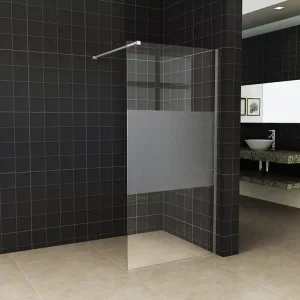 Wiesbaden Slim Los Glasplaat met Middenband - Nano Coating - 8mm Helder Glas - Zonder Profiel & Stabilisatiestang - 100x200cm Voordeelprijs