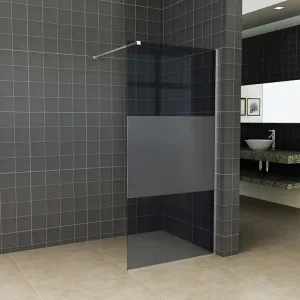 Wiesbaden Slim Los Glasplaat met Middenband - Nano Coating - 8mm Rookglas - Zonder Profiel & Stabilisatiestang - 100x200cm Bestseller