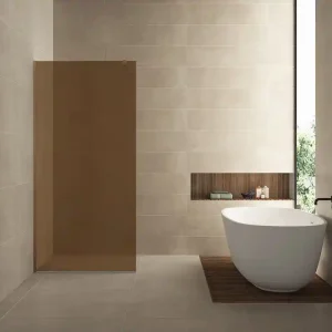 Wiesbaden Slim Los Glasplaat - Nano Coating - 8mm Warm Koper Glas - Zonder Profiel & Stabilisatiestang - 90x200cm Gecertificeerd