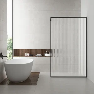 Speciale Aanbieding Wiesbaden Square Inloopdouche - 10mm Geribbeld Glaswand - 120x200cm - Muurprofiel - Nano Coating - Mat Zwart
