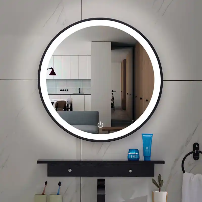 Populair Xellanz Lista Nera LED Spiegel - Dimbaar - Rond - Ø100cm - Mat Zwart
