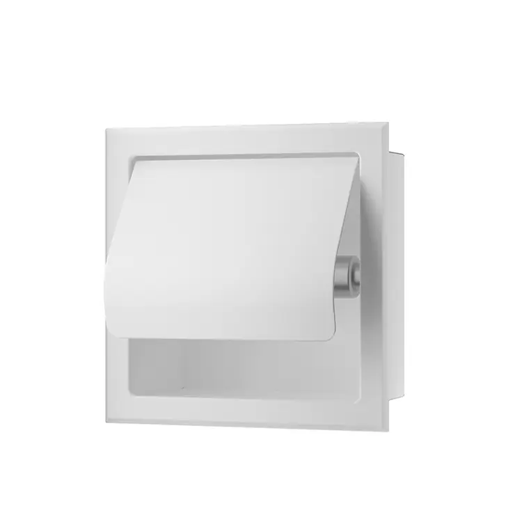 Xellanz Rocko Inbouw Toiletrolhouder met Klep - Mat Wit Express Levering