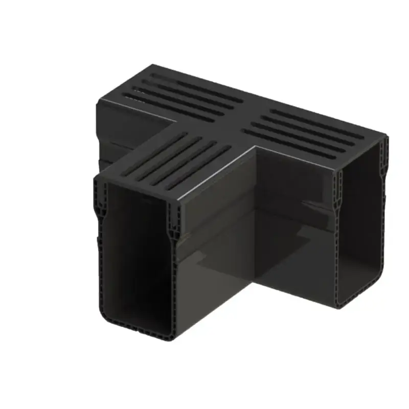 Lage Kosten Aquadrain Black Grating Tee Section