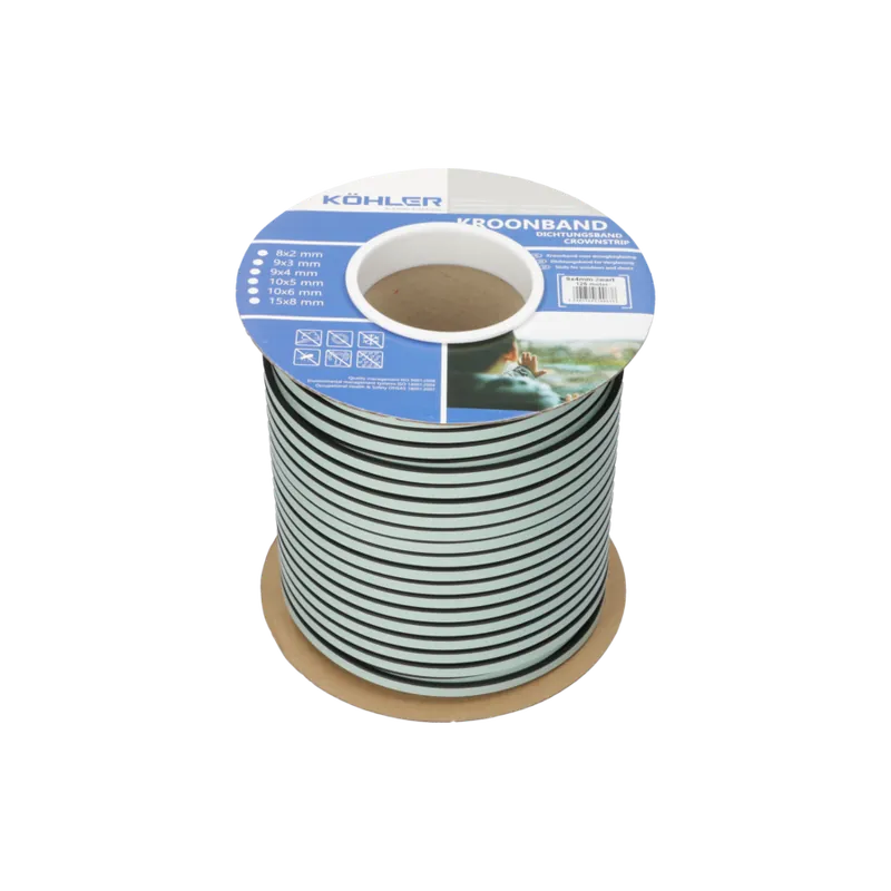Kroonband 9x4mm rol 125mtr Gratis Retour