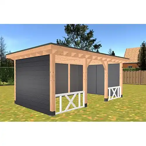 Overkapping Hillhout douglas plat dak Excellent 593x307 cm Express Levering