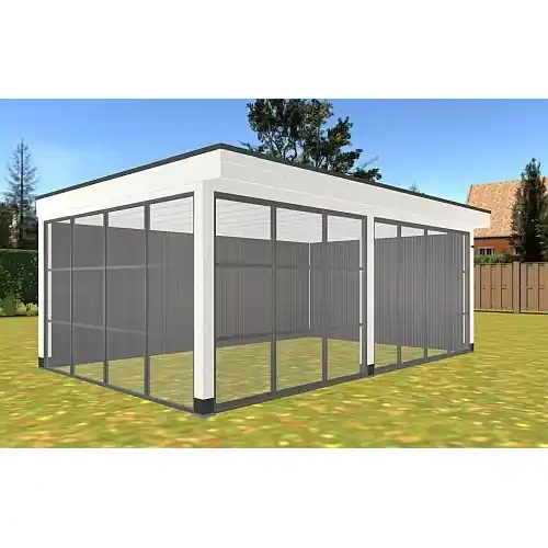 Overkapping Hillhout vuren plat dak Premium 649x399 cm Meest Verkocht