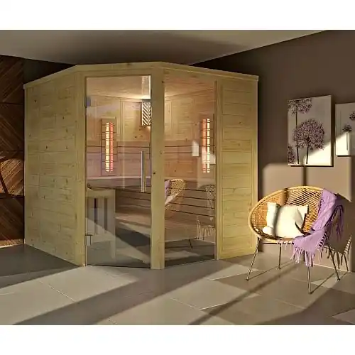 Speciale Aanbieding Binnensauna Alaska corner infra+ 200x200 cm