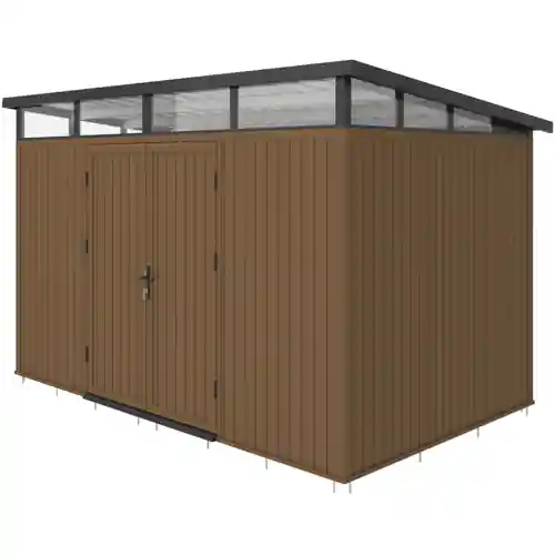 Express Levering NewTechWood berging met dubbele deur Teak 344x210 cm