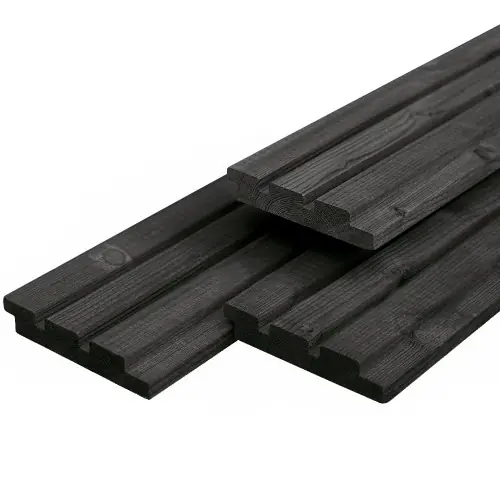 Veilige Betaling Gevelbekleding zwart gespoten geschaafd 2,2x14x400 cm