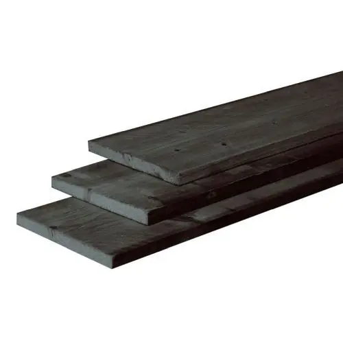 Douglas fijnbezaagde plank 2,2x20x300 cm zwart gedompeld Actieprijs