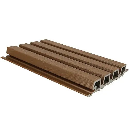 NewTechWood composiet co-extrusie wand bekleding rhombus profiel 3,3 x 21,5 x 390 cm Teak Favoriet